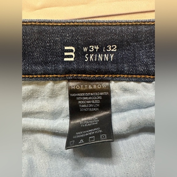 Mott & Bow Jeans Men's 34x32 Skinny Wooster versatile blue Denim stretch casual - Picture 9 of 10